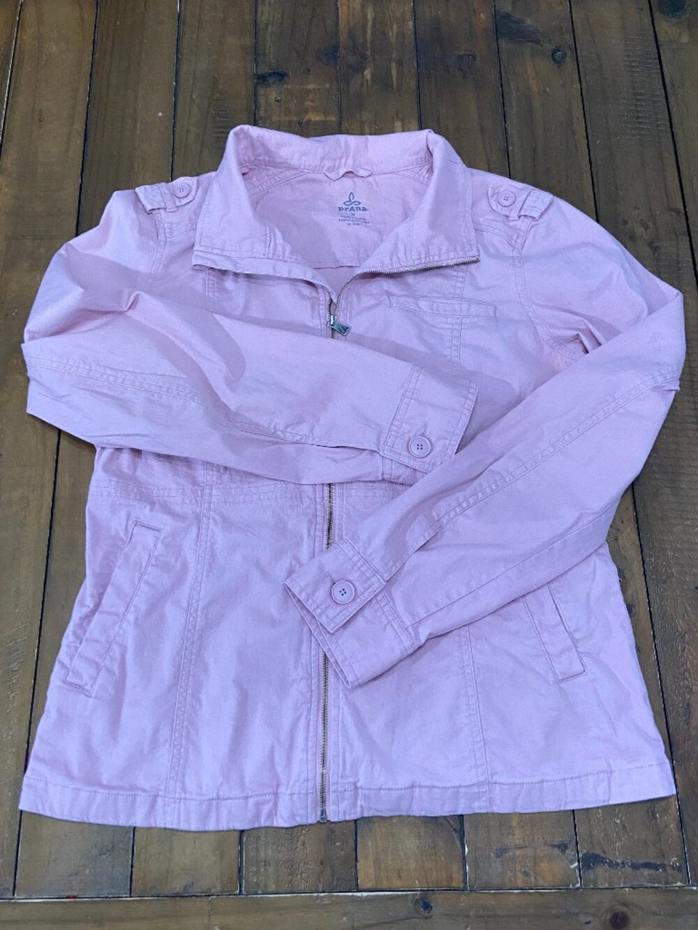 prAna Sun-Faded Pink Full-Zip Utility Jacket XL